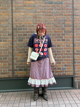 「GRAIN（グレイン）のアイテム」を使った、濱川　ひよりさん（レディース・162cm）の春コーディネート