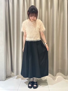 「アイテム（その他トップス、オレンジ系）」を使った、かえさん（レディース・162cm）の夏コーディネート