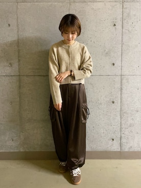 「SENSE OF PLACE by URBAN RESEARCH（センスオブプレイスバイアーバンリサーチ）のアイテム（カーディガン/ボレロ）」を使った、かえさん（レディース・162cm）の秋コーディネート