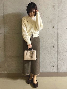 「アイテム（バレエシューズ）」を使った、かえさん（レディース・162cm）の冬コーディネート