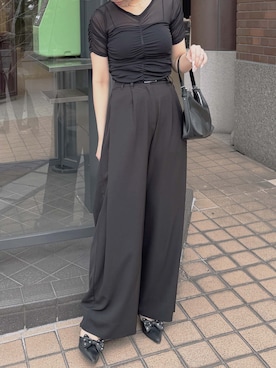 「ノームコア」｜「アイテム（スラックス）」を使った、Reurie'さん（レディース・166cm）の秋コーディネート