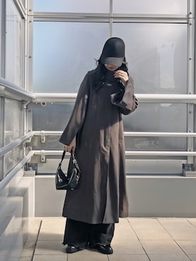 「モノトーンコーデ」｜「アイテム（トレンチコート）」を使った、Reurie'さん（レディース・164cm）の秋コーディネート