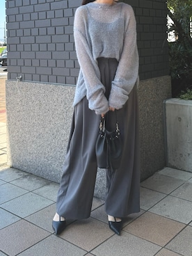 「アイテム（ニット/セーター、シルバー系）」を使った、Reurie'さん（レディース・166cm）の秋コーディネート