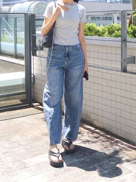 「アイテム（メッセンジャーバッグ）」を使った、Reurie'さん（レディース・166cm）の夏コーディネート