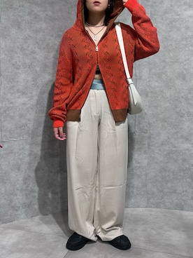 ニット/セーター（レッド系）を使った「ダブルジップ」の人気