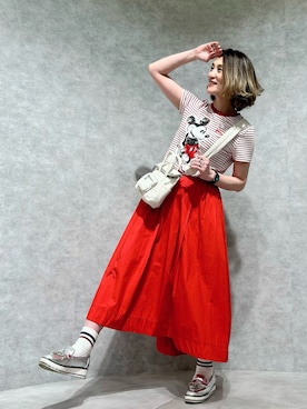 「ミッキー」｜Desigual EXPO STAFFさん（レディース・162cm）の春コーディネート