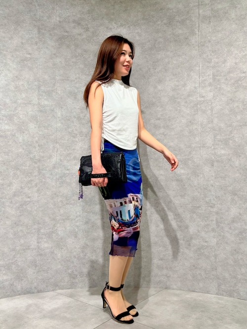 Desigual スカート M. Christian Lacroix 風景モチーフ ミディ