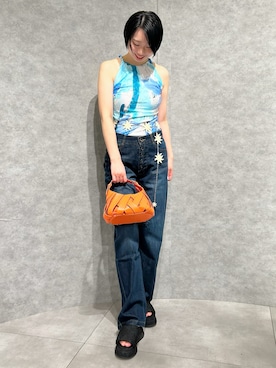 「柄トップス」｜Desigual EXPO STAFFさん（レディース・170cm）の夏コーディネート