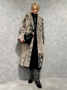 タイムセール14500円未使用desigualジャガード織りダブルコート40Ｌ 中古・古着通販】Desigual (デシグアル) パッチワークコート