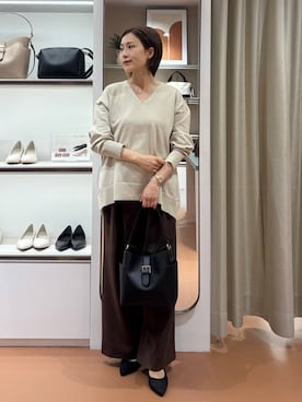 「アイテム（カチューシャ）」を使った、ユキさん（レディース・157cm）の秋コーディネート