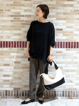 「アイテム（カチューシャ）」を使った、ユキさん（レディース・157cm）の秋コーディネート