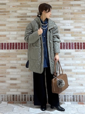 「アイテム（ネックレス）」を使った、ユキさん（レディース・157cm・30代）の秋コーディネート