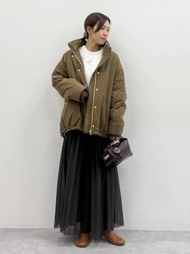 「Elura（エルーラ）のフリンジニット/621802（ニット/セーター）」を使った、ユキさん（レディース・157cm）の秋コーディネート