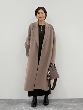「アイテム（チェスターコート）」を使った、ユキさん（レディース・157cm）の秋コーディネート