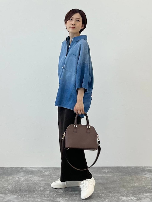 ブラウス シャツ デニム5分袖シャツ / 581939 レディース デニム5分袖シャツ / 581939（シャツ/ブラウス）｜Elura