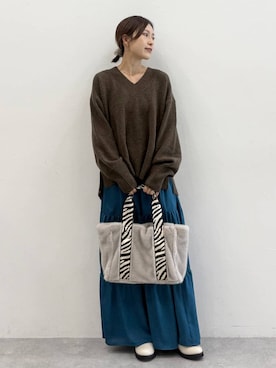「Elura（エルーラ）のアイテム」を使った、ユキさん（レディース・157cm）の冬コーディネート