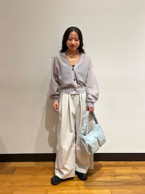 new basic　リネン混スポンディッシュニットカーディガン