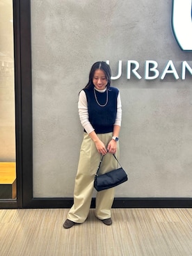 「カシミヤ」｜「アイテム（チノパンツ）」を使った、ibu0115さん（レディース・153cm）の秋コーディネート