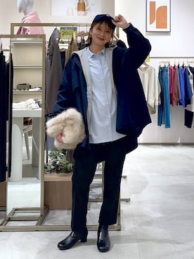 「アイテム（トレンチコート）」を使った、mikaxさん（レディース・158cm）の秋コーディネート