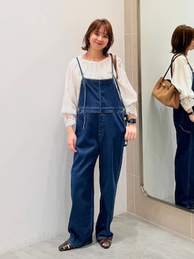 「Elura（エルーラ）のワイドリュクスベルトトート（手袋、イエロー系）」を使った、mikaxさん（レディース・158cm）の春コーディネート