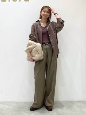 「アイテム（タンクトップ）」を使った、mikaxさん（レディース・158cm・40代）の秋コーディネート