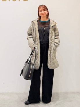 「アイテム（ボストンバッグ）」を使った、mikaxさん（レディース・158cm・40代）の冬コーディネート