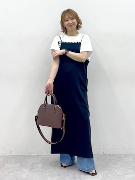 「Elura（エルーラ）のアイテム（サンダル）」を使った、mikaxさん（レディース・158cm）の夏コーディネート
