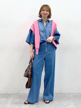 「Elura（エルーラ）のアイテム（サンダル）」を使った、mikaxさん（レディース・158cm）の夏コーディネート