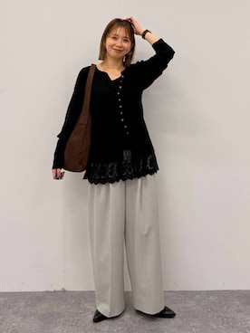 「アイテム（タンクトップ）」を使った、mikaxさん（レディース・158cm・40代）の冬コーディネート