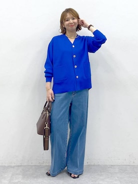 「アイテム（カーディガン/ボレロ）」を使った、mikaxさん（レディース・158cm・40代）の夏コーディネート
