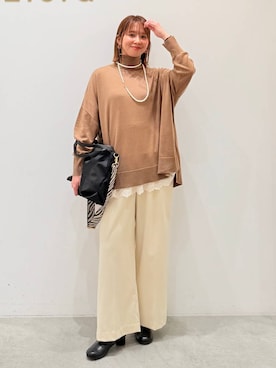 「アイテム（トートバッグ）」を使った、mikaxさん（レディース・158cm・40代）の冬コーディネート