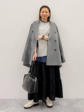 「アイテム（カチューシャ）」を使った、mikaxさん（レディース・158cm）の秋コーディネート