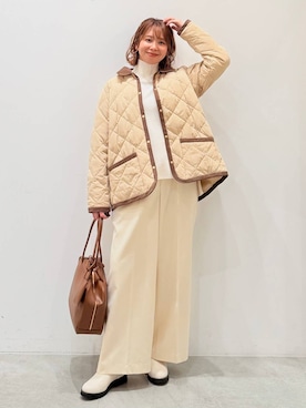 「アイテム（ボストンバッグ）」を使った、mikaxさん（レディース・158cm・40代）の秋コーディネート