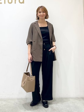 美品慈雨じうブラウン テーラードジャケット コートスタイル40サイズL 美品慈雨じうブラウン テーラードジャケット コートスタイル40