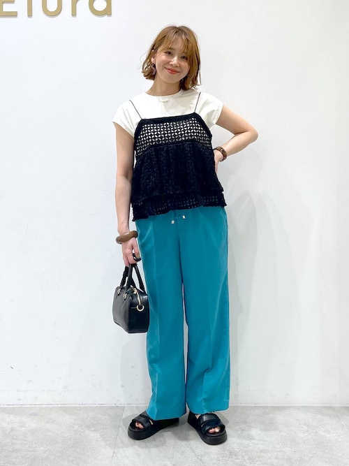 セール】サキソニー風セミフレアパンツ＜低身長サイズあり