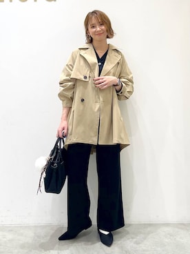 「アイテム（トレンチコート）」を使った、mikaxさん（レディース・158cm）の秋コーディネート