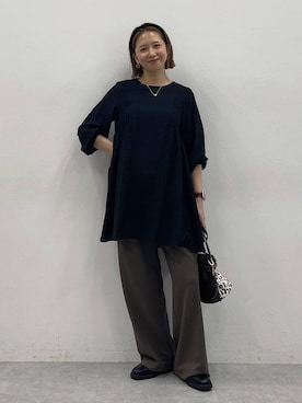 「アイテム（チュニック）」を使った、mikaxさん（レディース・158cm）の夏コーディネート