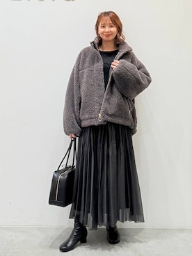 「アイテム（ボストンバッグ）」を使った、mikaxさん（レディース・158cm・40代）の秋コーディネート