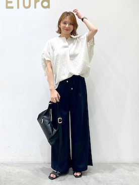 「Elura（エルーラ）のアイテム（サンダル）」を使った、mikaxさん（レディース・158cm）の夏コーディネート