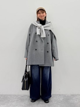 「アイテム（ピーコート）」を使った、mikaxさん（レディース・158cm・40代）の秋コーディネート