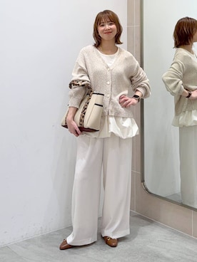 「Elura（エルーラ）のバルーンタンク/598163（背心、ホワイト系）」を使った、mikaxさん（レディース・158cm）の春コーディネート