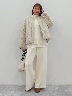 「アイテム（ノーカラージャケット）」を使った、mikaxさん（レディース・158cm・40代）の秋コーディネート