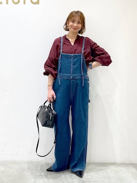 「アイテム（サロペット/オーバーオール）」を使った、mikaxさん（レディース・158cm・40代）の秋コーディネート