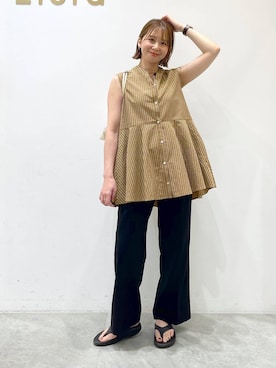 「Elura（エルーラ）のロングショルダーバッグ/288165（ハンドバッグ）」を使った、mikaxさん（レディース・158cm・40代）の夏コーディネート