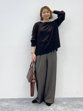 「アイテム（ニット/セーター）」を使った、mikaxさん（レディース・158cm・40代）の秋コーディネート