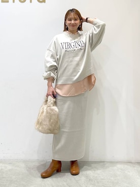 「アイテム（シュシュ）」を使った、mikaxさん（レディース・158cm・40代）の秋コーディネート