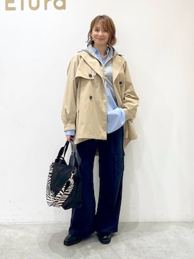 「アイテム（トレンチコート）」を使った、mikaxさん（レディース・158cm）の秋コーディネート