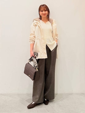 「アイテム（マウンテンパーカー）」を使った、mikaxさん（レディース・158cm）の冬コーディネート