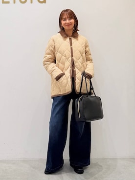 「アイテム（ボストンバッグ）」を使った、mikaxさん（レディース・158cm・40代）の冬コーディネート