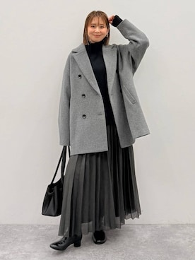 「アイテム（ピーコート）」を使った、mikaxさん（レディース・158cm・40代）の秋コーディネート